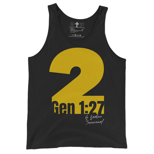 "Two" Tank Top Black